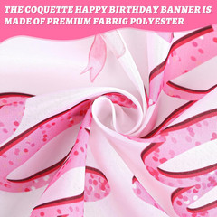 Coquette Birthday Decorations 71 X43 Inches Pink Bow Happy Birthday Backdrop Pho