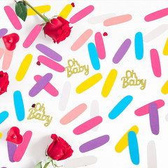 350 Pcs Baby Shower Confetti Decorations Sprinkle Confetti for Table Include 300