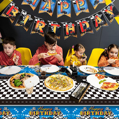 3 Pcs Monster Truck Tablecloths Plastic Happy Birthday Banner Monster Truck Birt