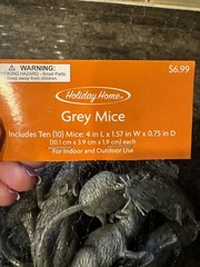 10 PCS Mice Creepy Halloween Party Decor Scary 4” Grey Rubber NEW