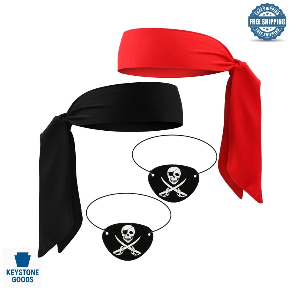 Halloween Pirate Costume Accessories Set – Eye Patches & Headbands for Men & …