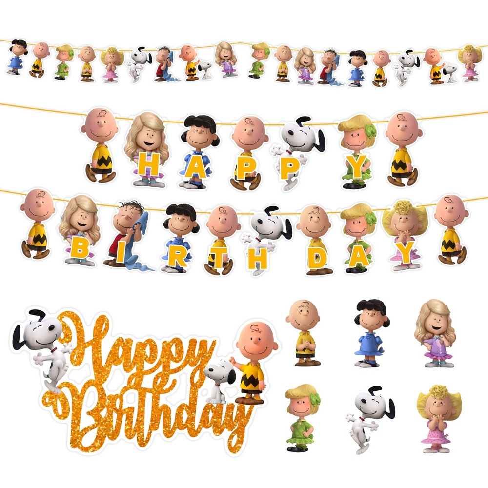 Charlie Broown Theme Party Supplies Decorations Set, Cartoon Inspired Party D…