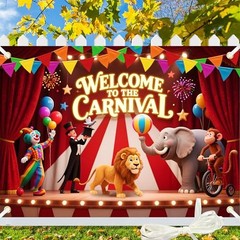 Large Backdrop 7x5Ft Theme Party Decorations Welcome to The 7X5 FT Carnival