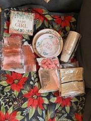 Baby Girl Rustic Floral Shower Decorations and Tableware