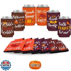 12PCS Friendsgiving Party Decorations Can Cooler Thanksgiving Fall Party Favo