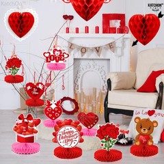 KatchOn, Valentines Day Centerpiece for Table – Pack of 9 | Red, Red and Pink