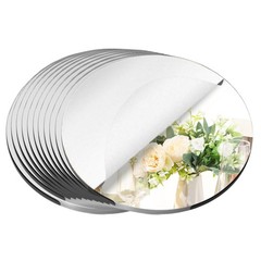 8 Pack round Mirrors for Centerpieces, 6″ Small Acrylic Mirrors Candle Plate Cir