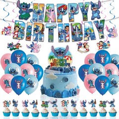 NEW Cartoon Lilo & Stitch Theme Birthday Party Decorate Supplies Set TL