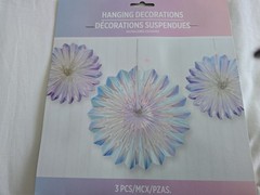 «Iridescent Hanging Party Decorations 3 PCS Paper Fans for Wedding Baby Shower»