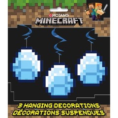 Minecraft Hanging Swirl Decorations 3 Pack Multicolor 28.5 Inch Party Decor
