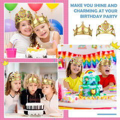 22 pack DIY Crowns Set Include 12 Pcs Foam Princess Crowns and 10 Pcs Diamond St
