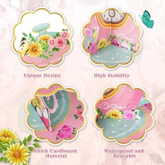 2 Pack Tea Party Cupcake Stands Birthday Decorations: 3-Tier Floral Colorful