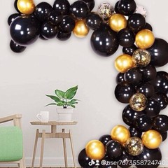 Black & gold balloon garland kit-116 Pcs
