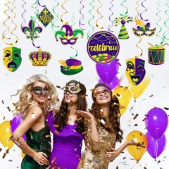 30 Pieces Mardi Gras Decorations Party Supplies Mardi Gras Tinsel Garland Hangin