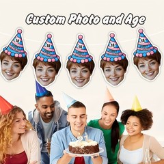 Custom Birthday Party Banner Decorations, Personalized with Names, Ages, Photos♤