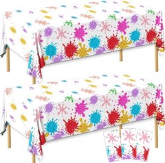 Paint Party Decorations 3Pcs Art Party Tablecloth Plastic Watercolor Painting