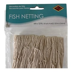 Beistle Fish Netting Natural White 4 ft x 12 ft String Nautical Party Decor