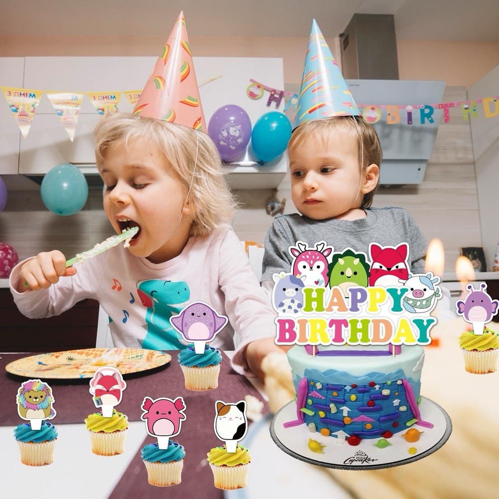 25 Piece Squishmellow Birthday Decorations for Kids Birthday Party Supplies.