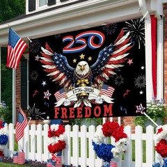 Large 250th Anniversary Backdrop Banner 250 Years of Freedom America Eagle 1776-