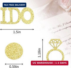 Gold Wedding Table Confetti,Glitter Paper Diamond Ring Confetti, I Do Engagement