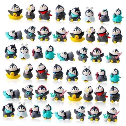 48 Pcs Mini Penguin Figurines Bulk Cute Miniature Penguin Figurines Collection