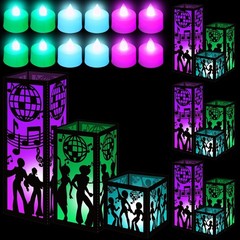 12 Pcs Disco Centerpieces – 70s Disco Ball, Dancer & Lantern Boxes for Party Dec