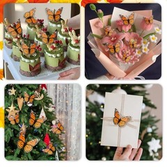 Monarch Butterfly Decorations, 24 PCS Monarch Butterfly Wall Decor 3D Style a