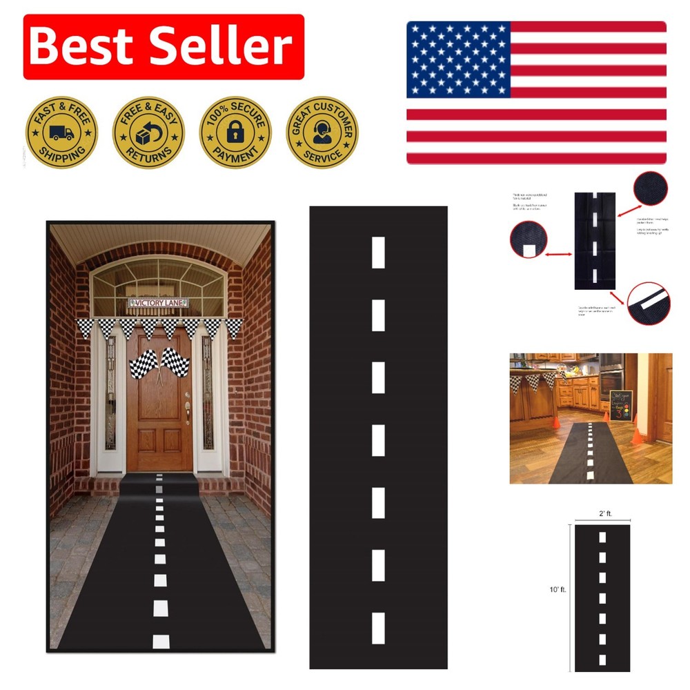 10ft Racetrack Floor Mat – Perfect Decoration for Racing Birthday Parties