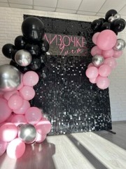 Black Shimmer Wall Backdrop 10 pcs Sequin Wall Panels for Party Backdrop