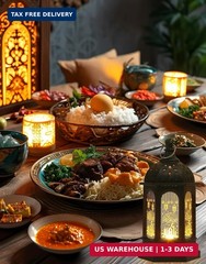 Hying 2 Pieces Ramadan Lanterns Decoration 5.2″ Height Retro Hanging Lamp Eid Mu