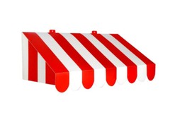 ​Bulk 3D Red White Striped Awning Wall Decor Set of 4​ Carnival Circus Party