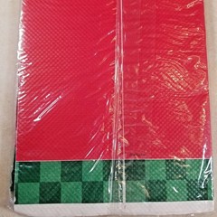 2 Table Covers Vintage Sealed Christmas Holly and Red Green Checked Tablecloths
