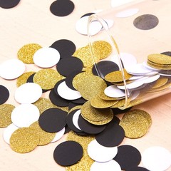 300 PCS Black White Gold Table Confetti Circle Dots Glitter Party Decor 1 Inch