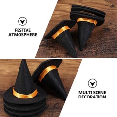 10Pcs Miniature Witch Hat Wine Bottle Caps Halloween Witch Hats Witch Decor