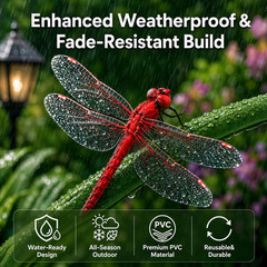 8 Pack 3D Dragonfly Clips, Realistic Fake Dragonflies with Stakes | Realistic 3D