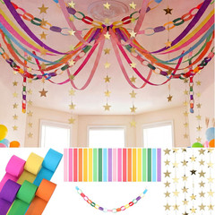 300 Sheets Colorful Paper Chains Strips and 492 Ft Crepe Paper Streamers, 52.8Ft