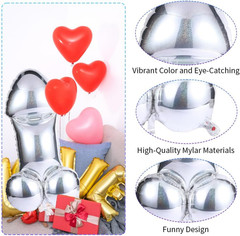 2 Pack Bachelorette Party Decorations 40″ Large Penis Balloons for Bachelor Part