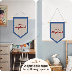 Long Live Boyhood Pennant Flag Banner, Boys Room Decor, Vintage Playroom Wall…