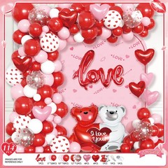 Bear & Heart Balloon Decor Set For Romantic Weddings, Birthday Parties Festivals
