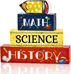 Cute Educational Block Decor with Pencil Topper – Back-to-School Essential