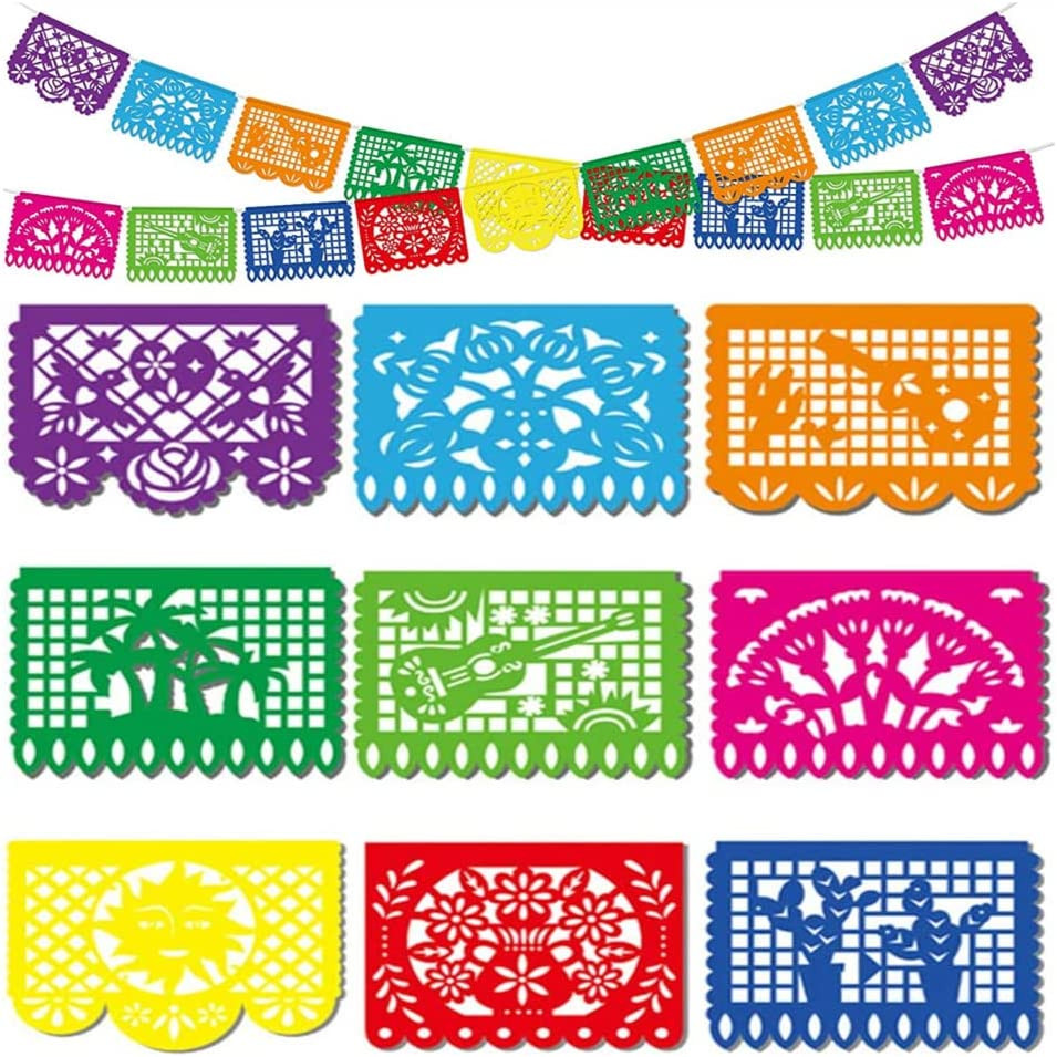 Mexican Party Banner 18Ft Plastic Fiesta Cinco De Mayo Papel Picado Decor