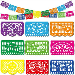Mexican Party Banner 18Ft Plastic Fiesta Cinco De Mayo Papel Picado Decor