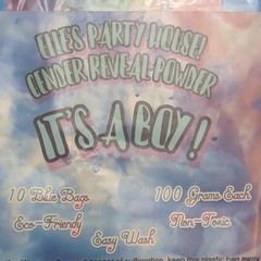 Ellie’s Party House It’s a Boy Blue Gender Reveal Powder 10 Bags 100g Easy Wash