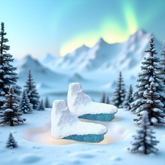 2 Pieces Arctic Iceberg Model 3D Miniatures, Realistic Polar Bear Christmas C…