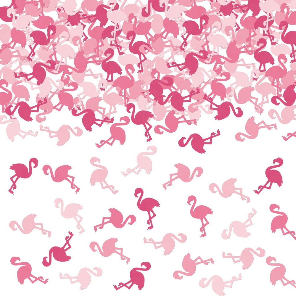 Summer Pink Flamingo Confetti – 300Pcs Double Sided Paper Table Scatter for B…