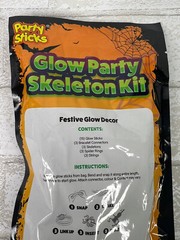 Halloween Glow Party Skeleton Kit Spider Rings Glow Sticks Lot Of 4
