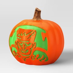 16.5″ Lit Pumpkin Monster Halloween Decorative Prop with Timer – Hyde and