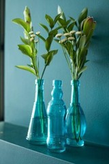 3 Pack | 6.6″ Marguerite Turquoise Vintage Glass Bottle with Cork – DIY Wedding