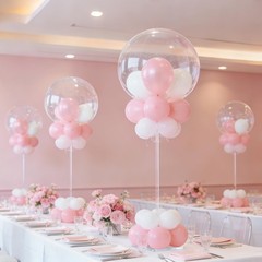 6 Pack Clear Acrylic Balloon Stand Kit, 15.75 Inch Reusable Balloon Sticks Ho…