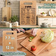 40th Birthday Cutting Board Gift – 1986 Decor for Women & Men, 12″L x 7.7″W